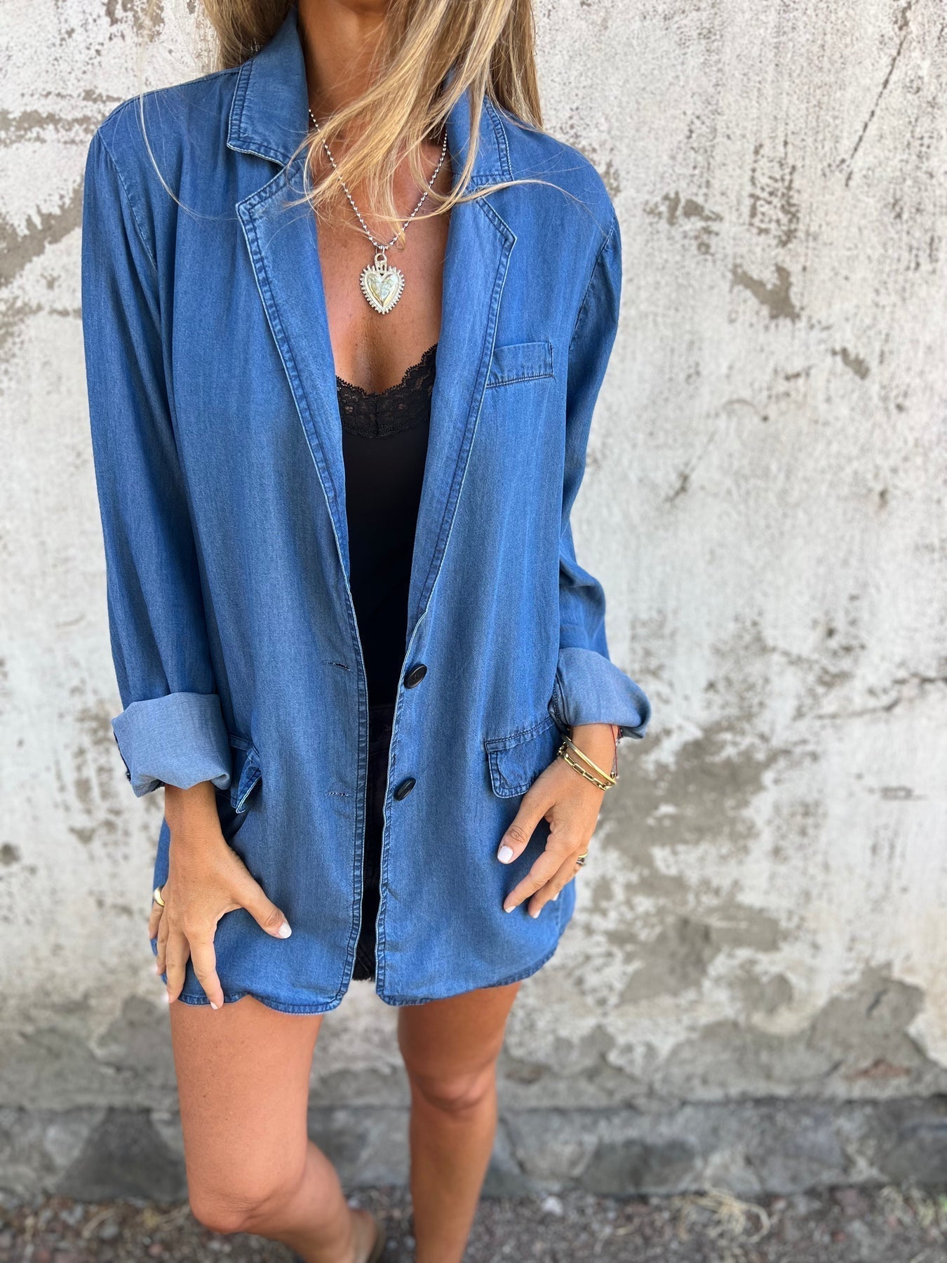 Elegant denim casual jacket