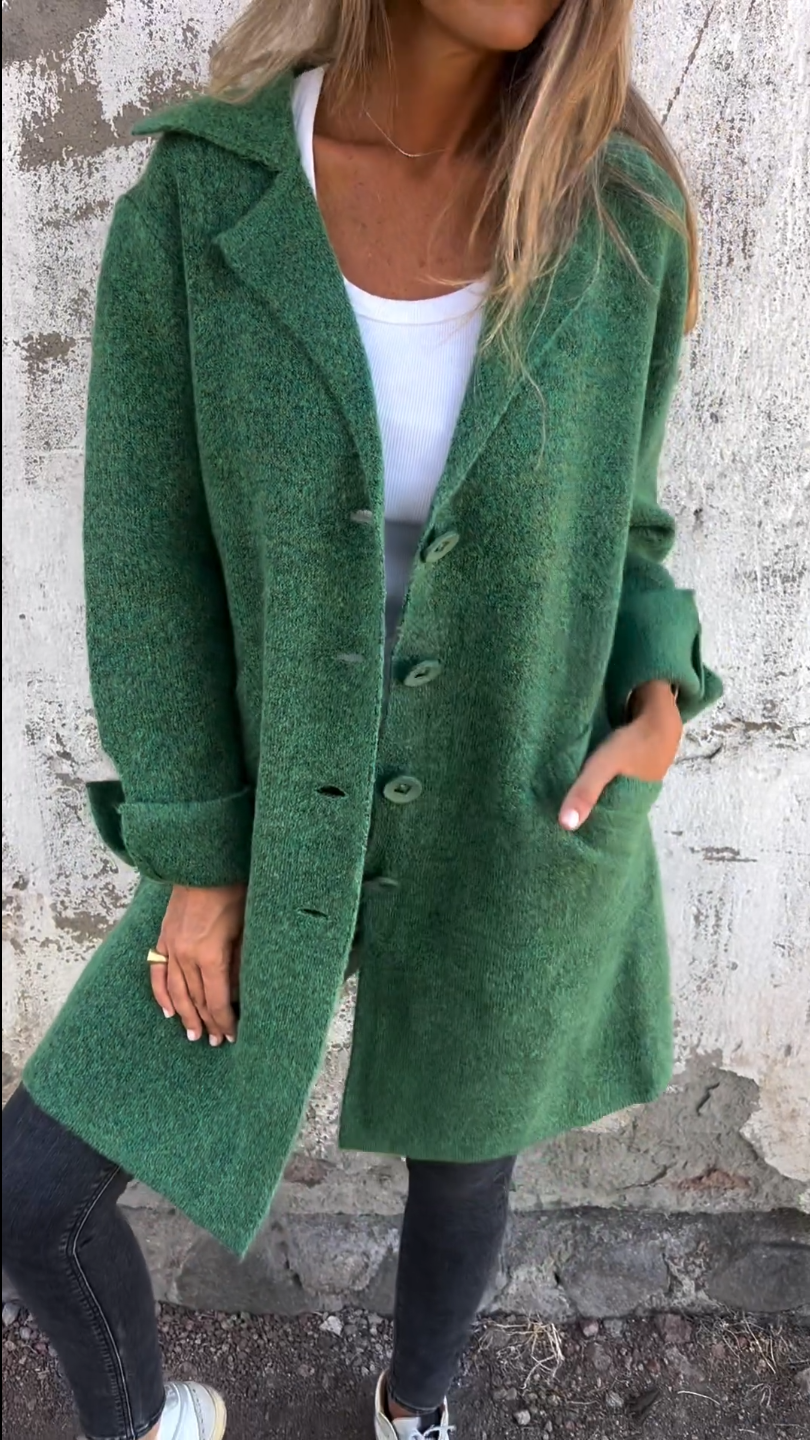 Jill | Long casual coat with cuffs