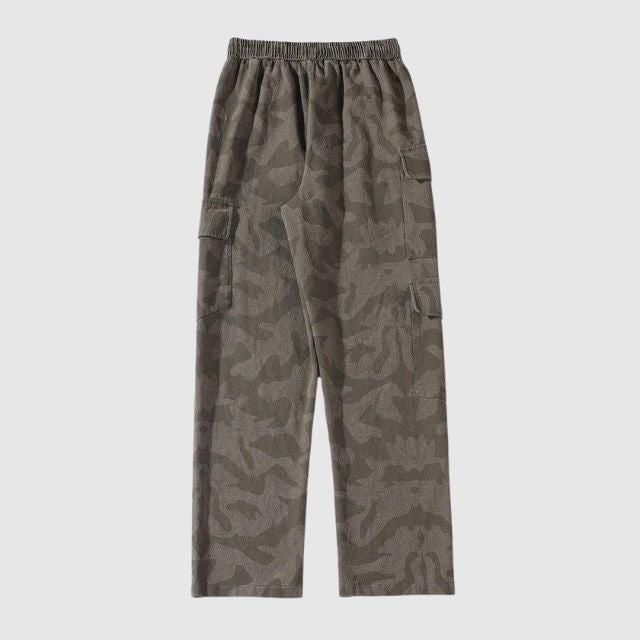 Casual cargo trousers in camouflage pattern