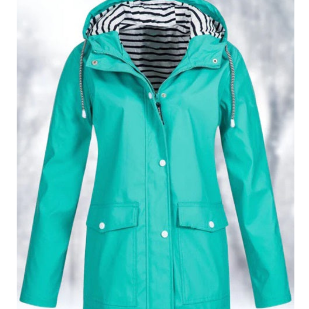 Stema | Waterproof Button Down Hooded Jacket For Women