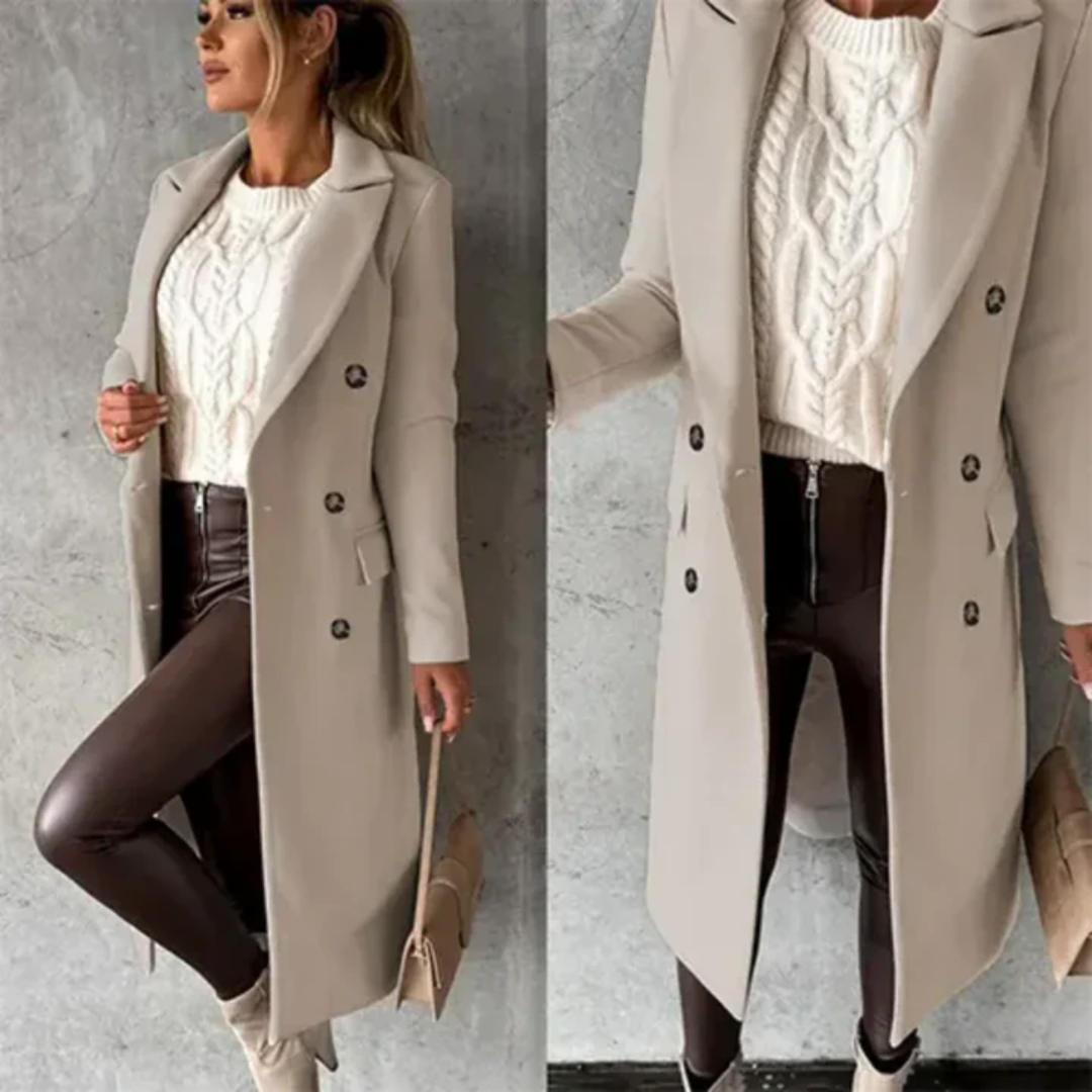 Liza | Lapel Winter Overcoat For Women