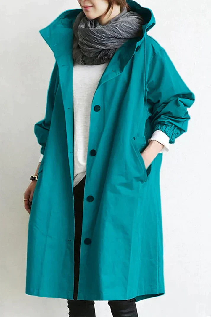 Trench coat with hood