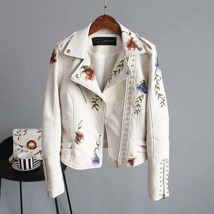 Quinn - embroidered cropped vintage jacket