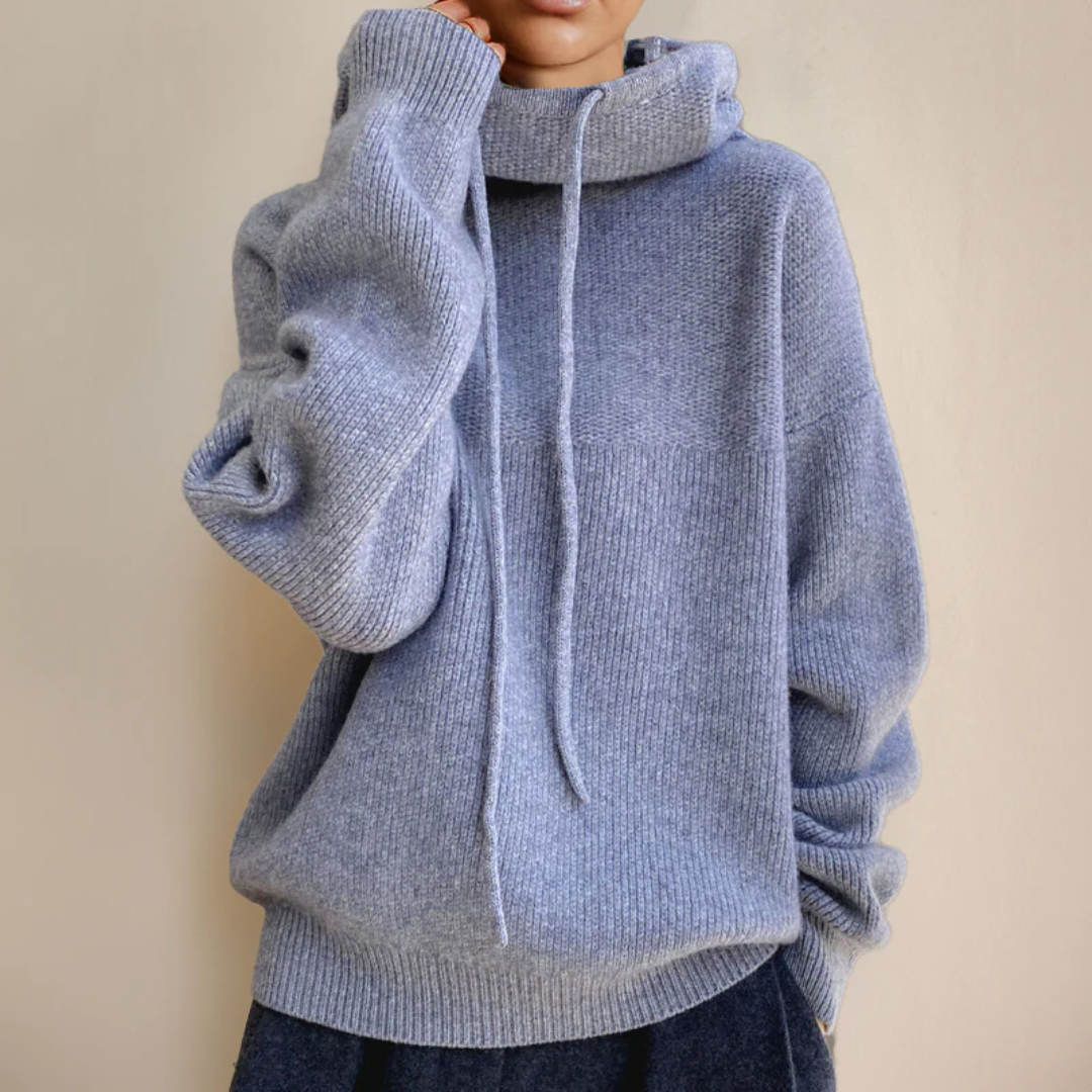 Tiffany | Winter Knitted Drawstring Hoodie For Women