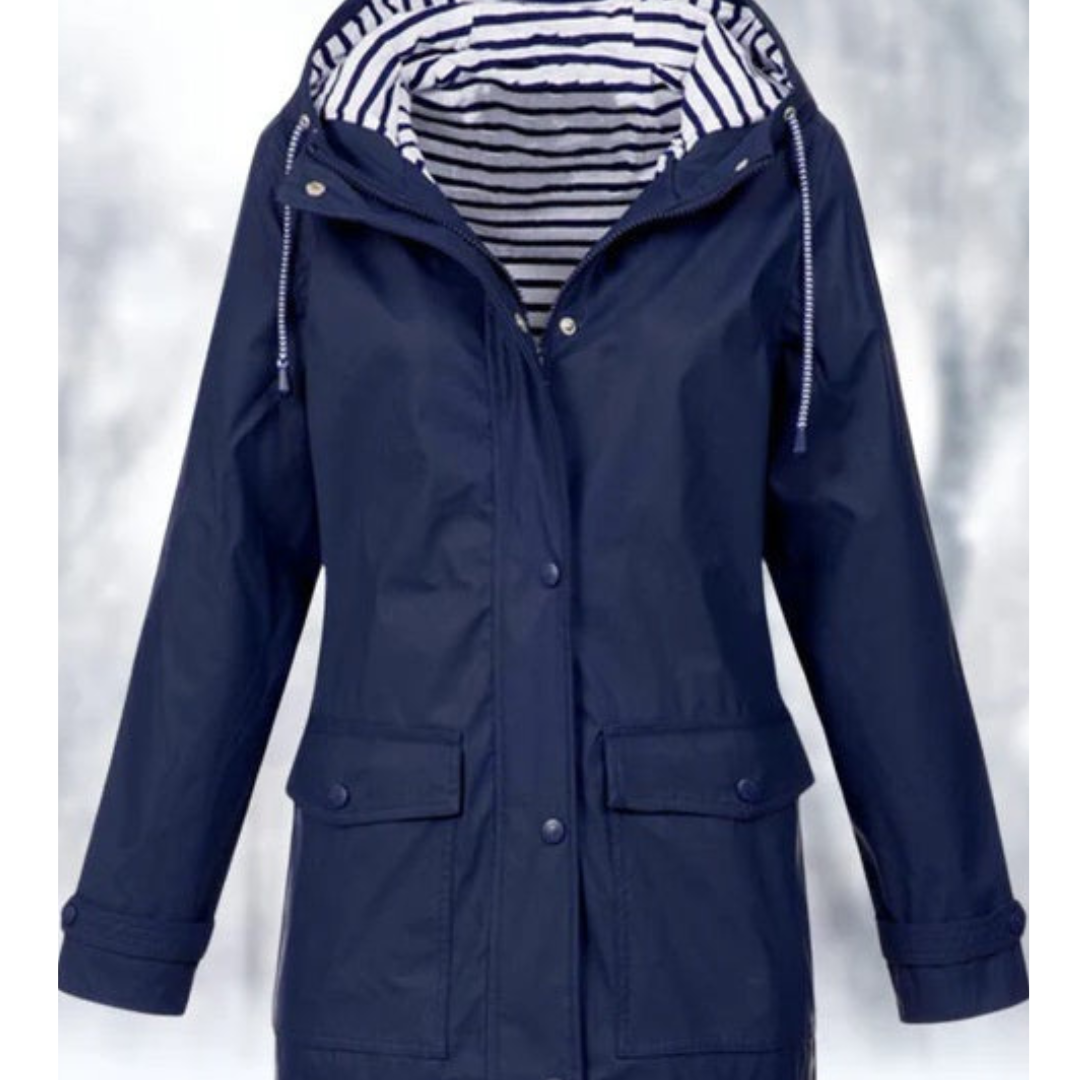 Stema | Waterproof Button Down Hooded Jacket For Women