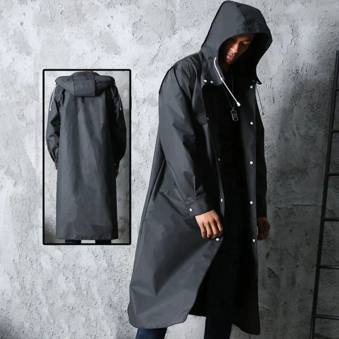 Stenell | Waterproof Long Hooded Raincoat for Men