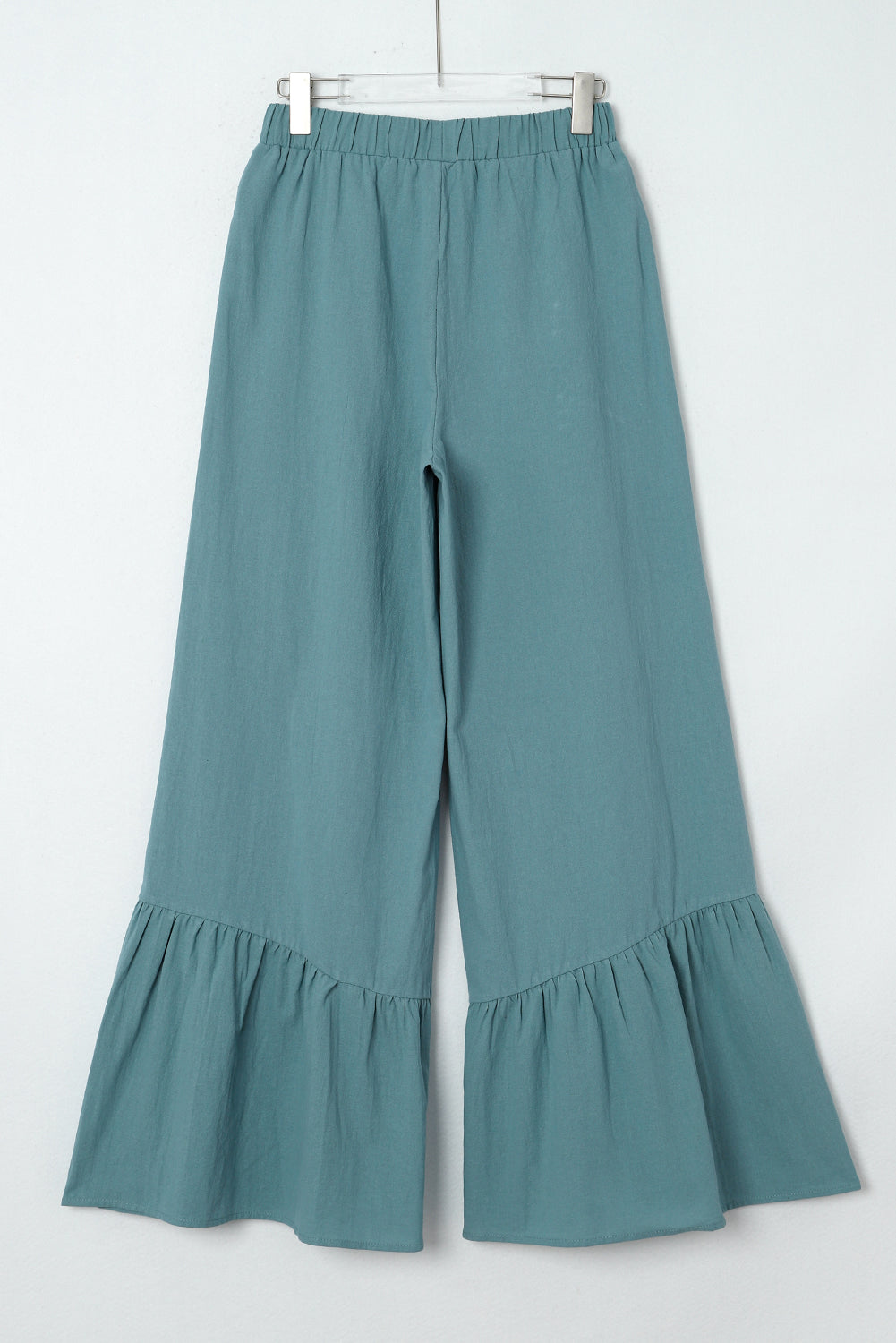 Gathered trousers with high waist