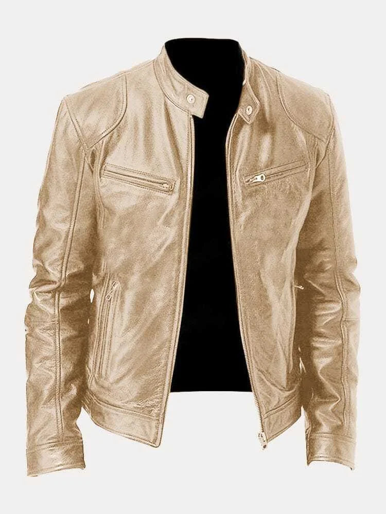 Roberto™ - Men's Biker-Style Leather Jacket