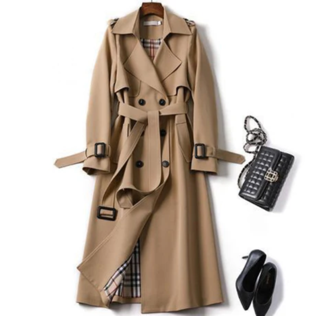 Vianna | Winter Long Trench Coat With Belt For Women