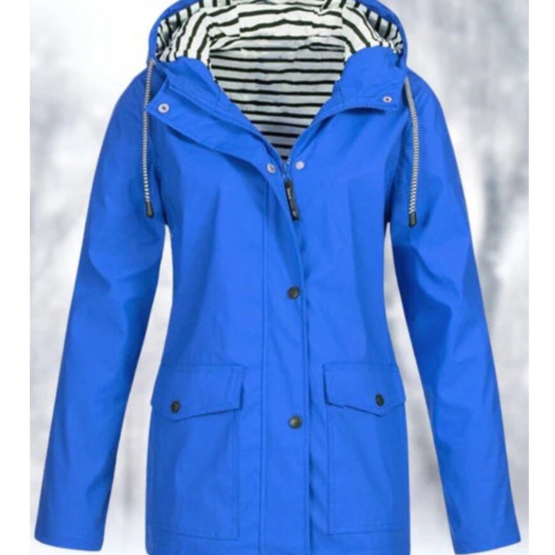 Stema | Waterproof Button Down Hooded Jacket For Women