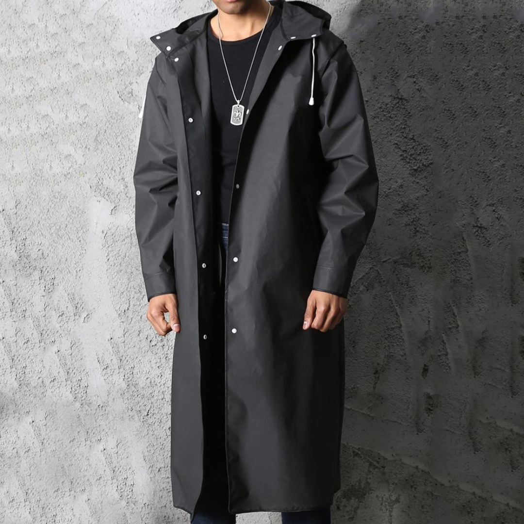 Stenell | Waterproof Long Hooded Raincoat for Men