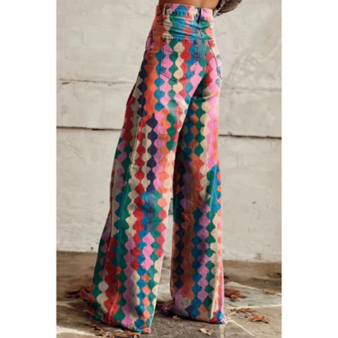 Bobbi | Retro High Waisted Wide Leg Pants For Women