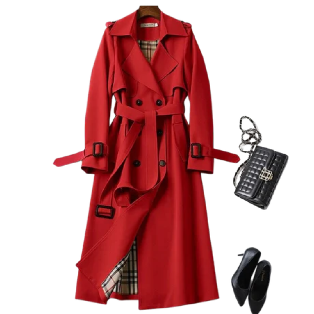 Vianna | Winter Long Trench Coat With Belt For Women