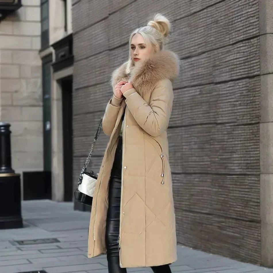 Nordiva - Long winter coat with faux fur