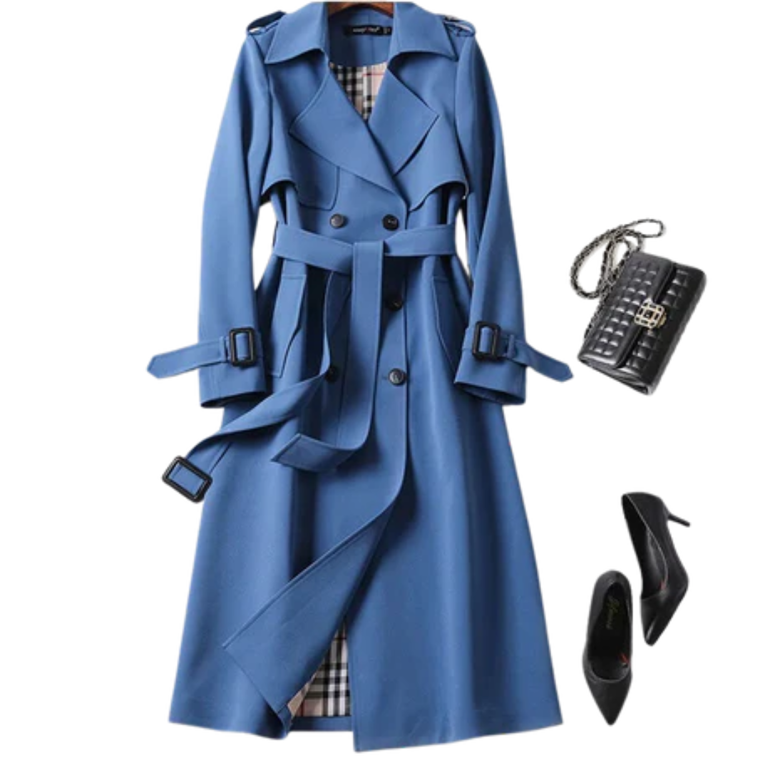 Vianna | Winter Long Trench Coat With Belt For Women