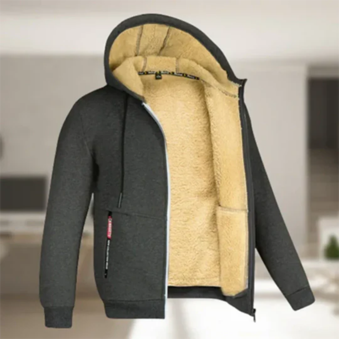 Zalley | Winter Warm Thick Zip Up Hooded Jacket For Men