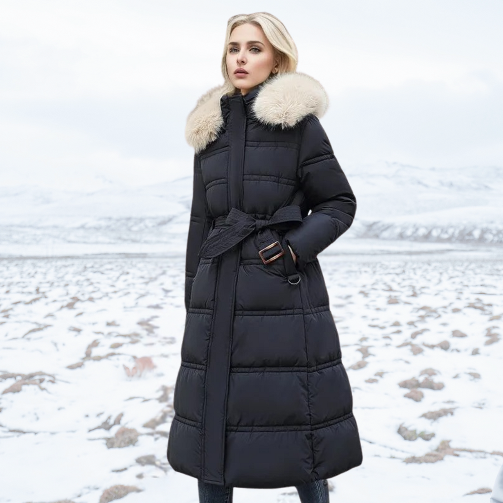 Elisa™ - Long Winter Coat with Belt