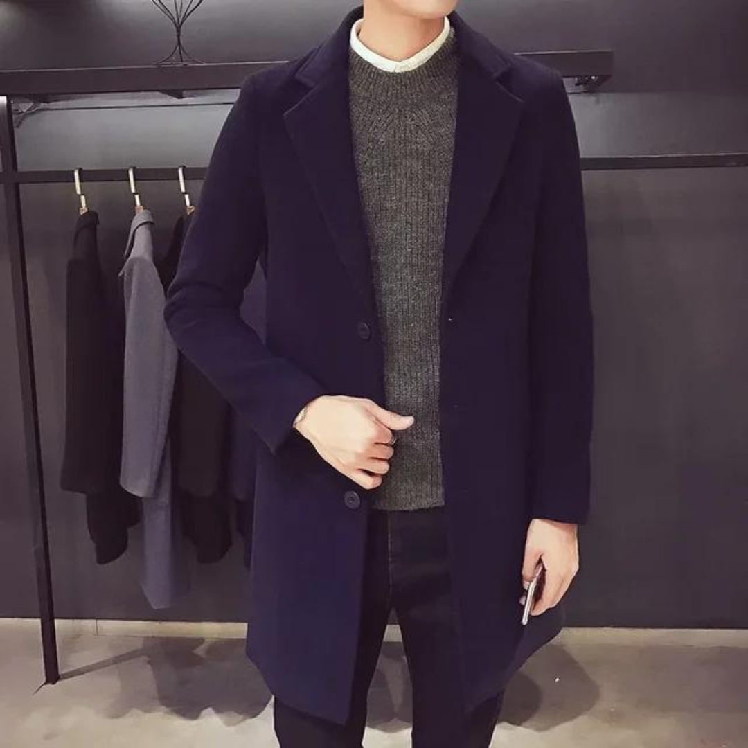 Men's Warm Wool Winter Casual Long Coat