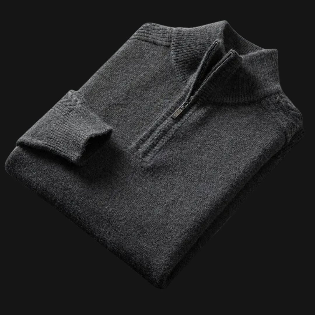 Luxury Wool-Cashmere Half Zip