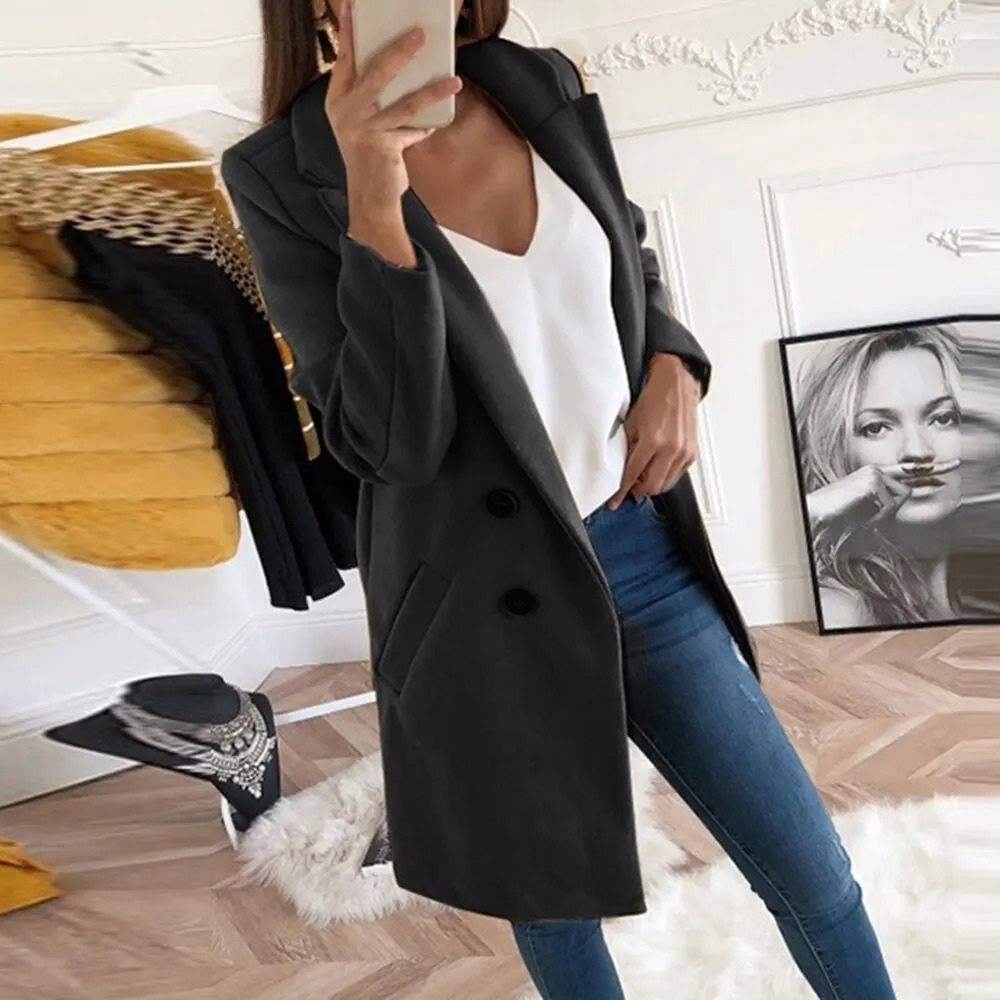 Modern Trench Coat With Slim Fit For Women