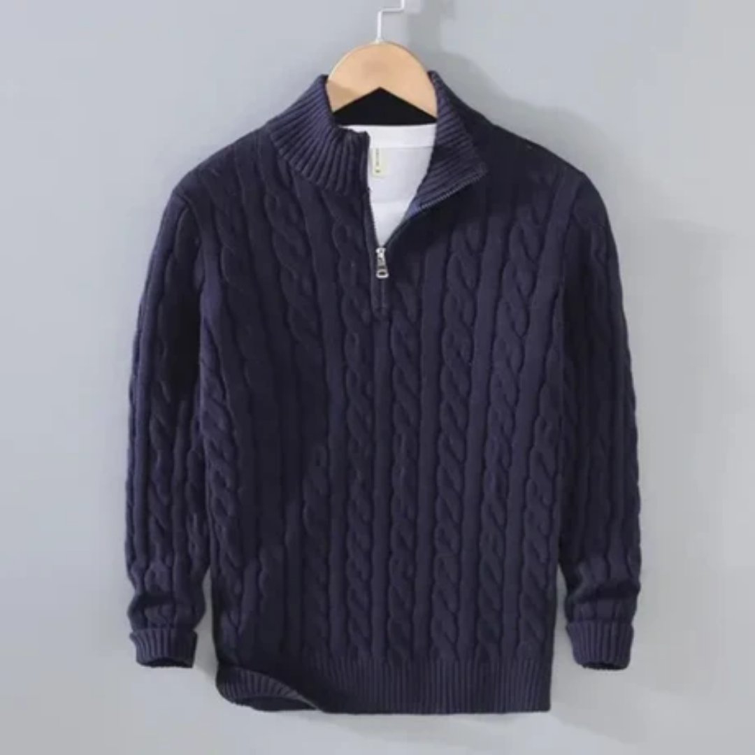 Winster | Stylish Winter Half Zip Cable Knit Sweater For Men