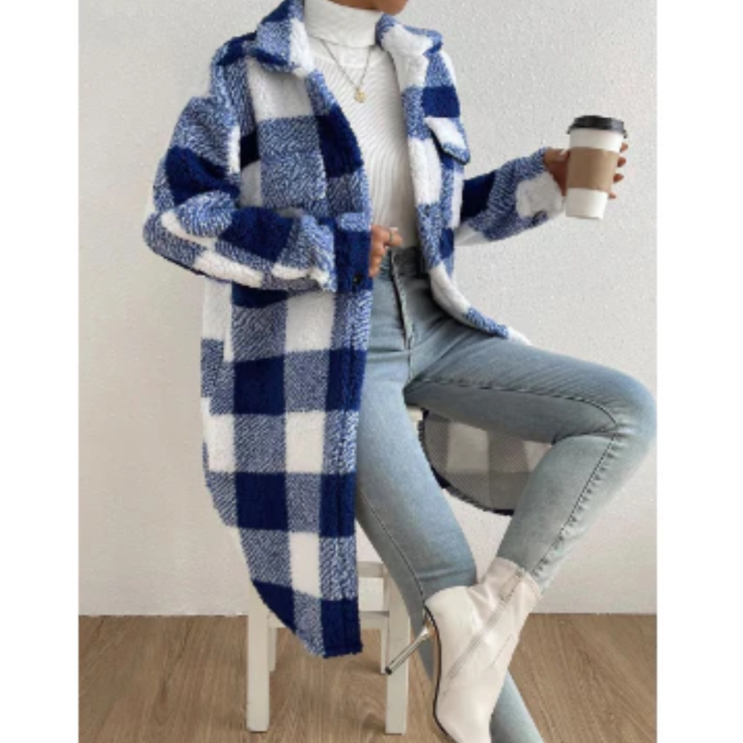 Liv | Plaid Teddy Coat For Women