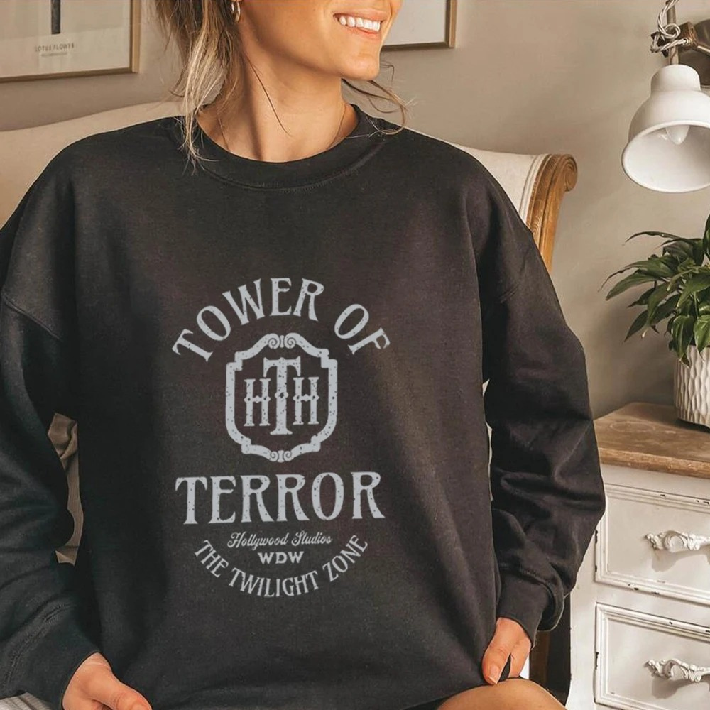 Vintage "Tower of Terror" graphic sweatshirt for cosy days