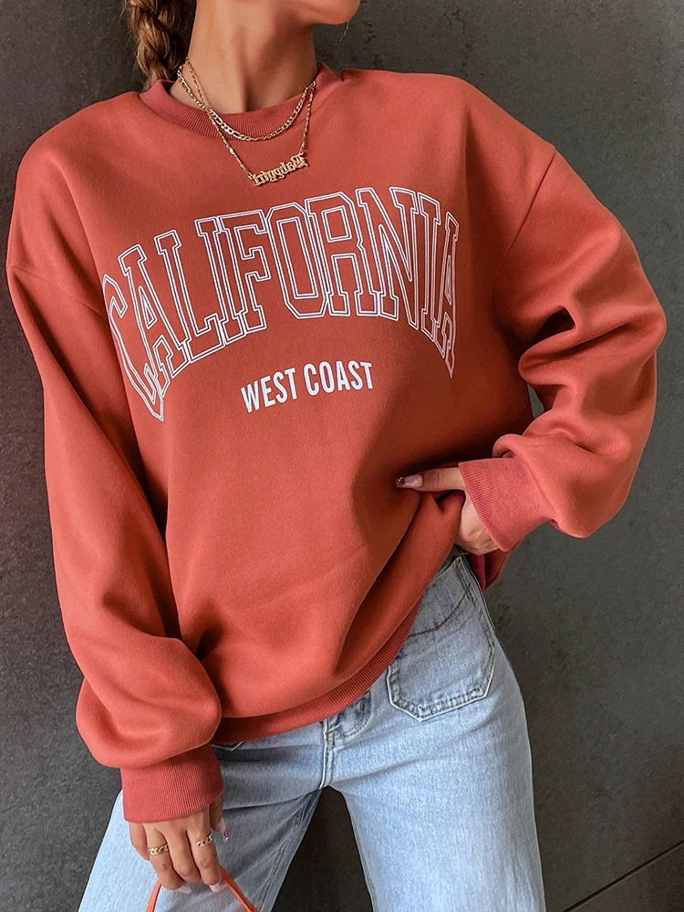 California West Coast sweatshirt with oversized fit - women's jumper