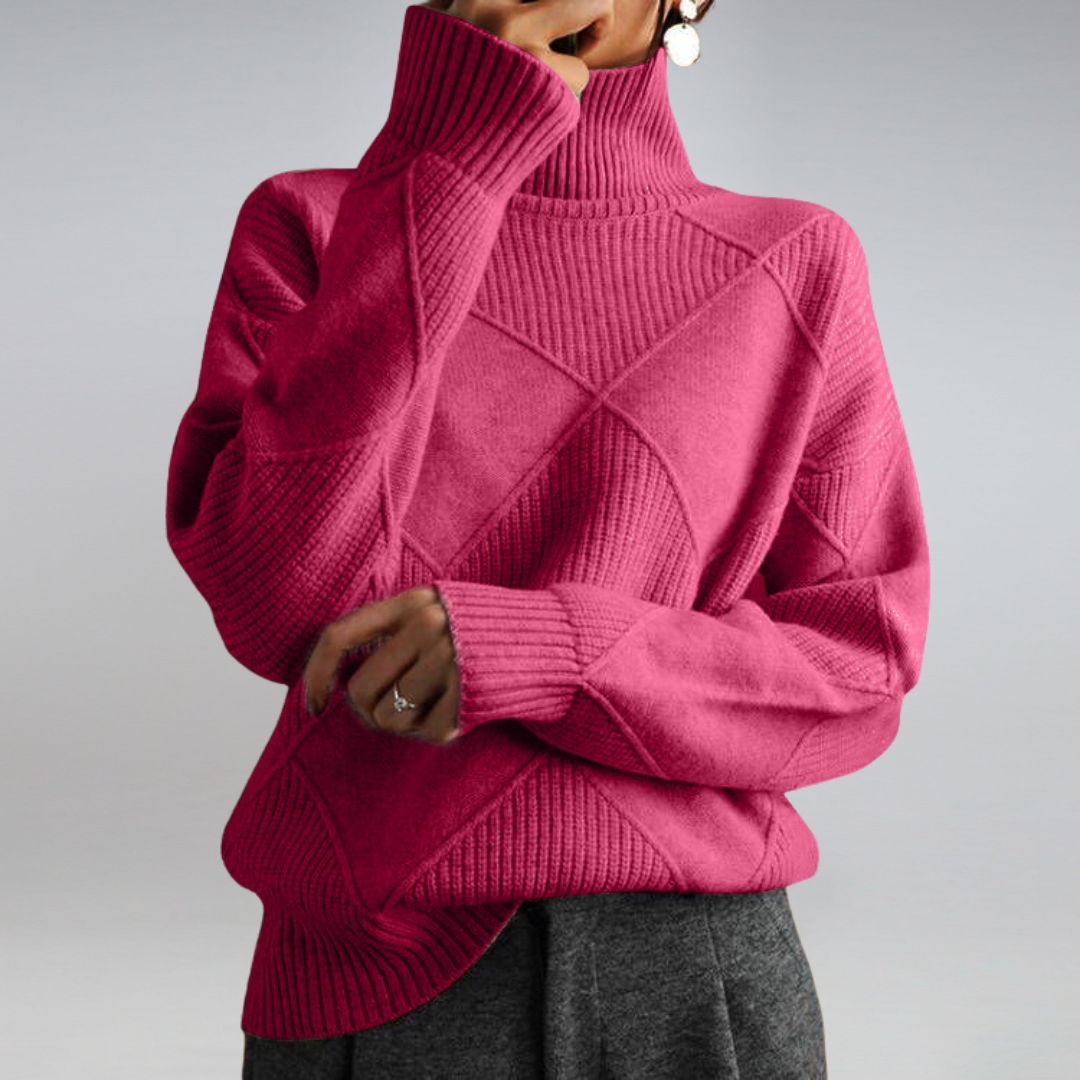 Adelialim | Winter Turtleneck Knitted Sweater For Women