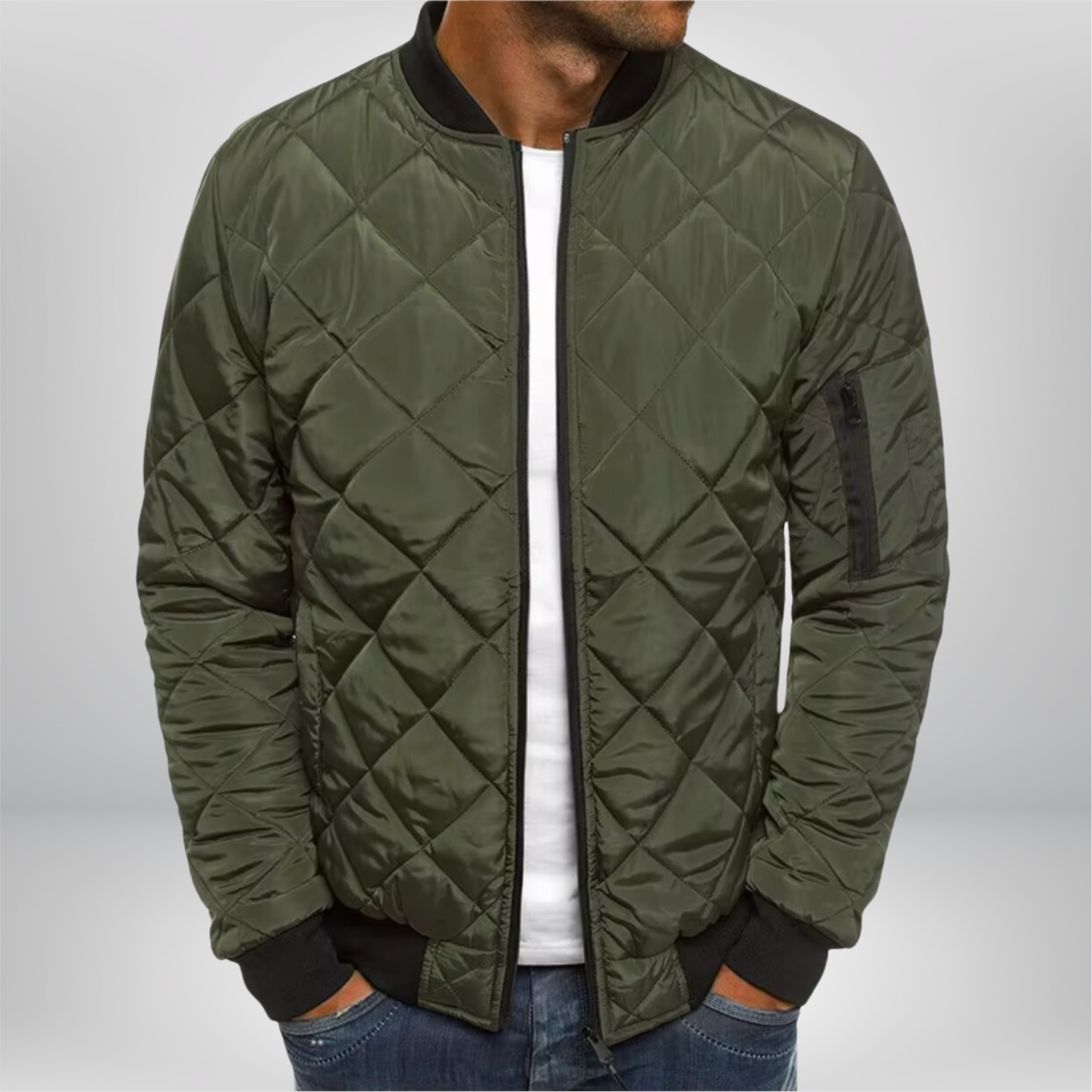 Padded bomber jacket for men