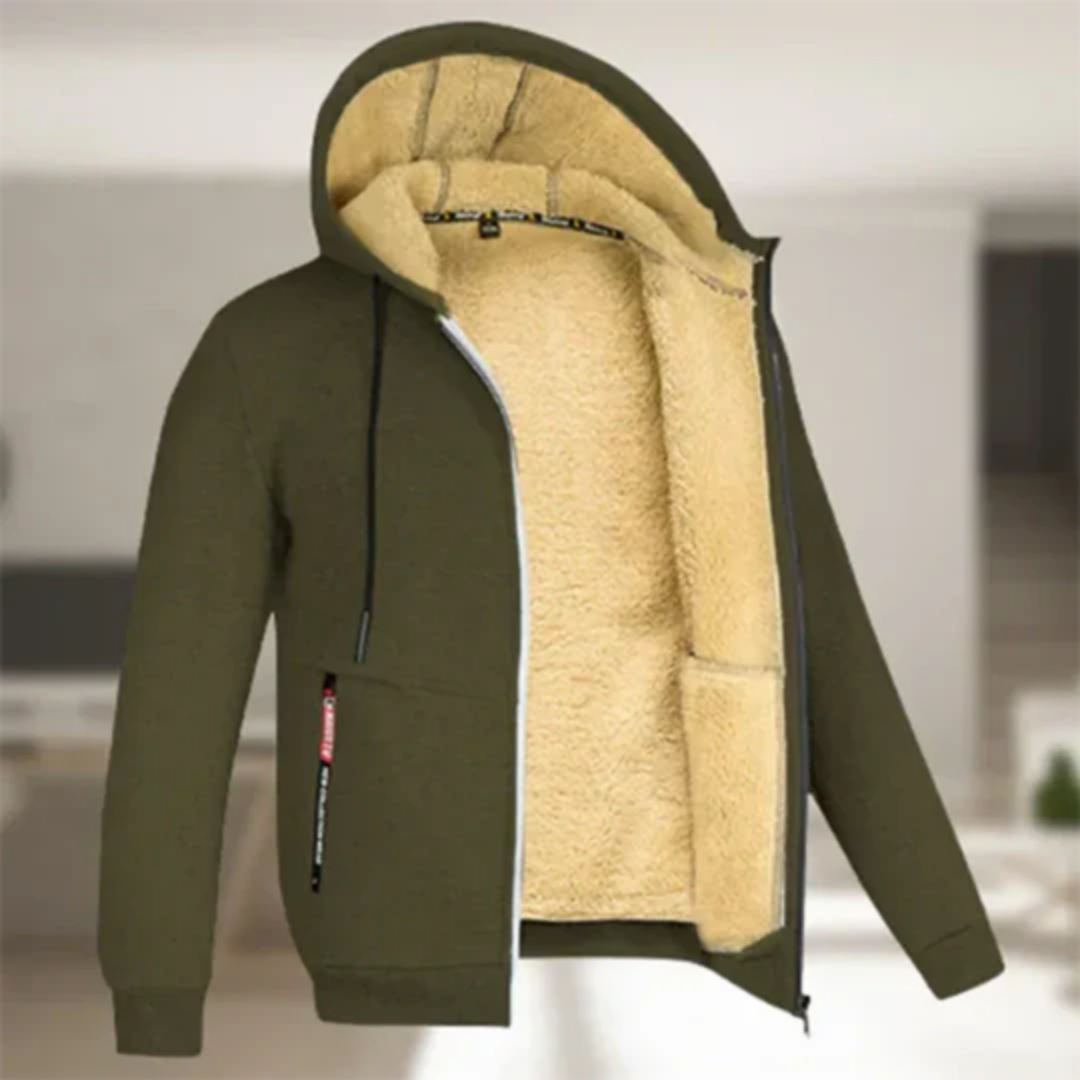 Zalley | Winter Warm Thick Zip Up Hooded Jacket For Men