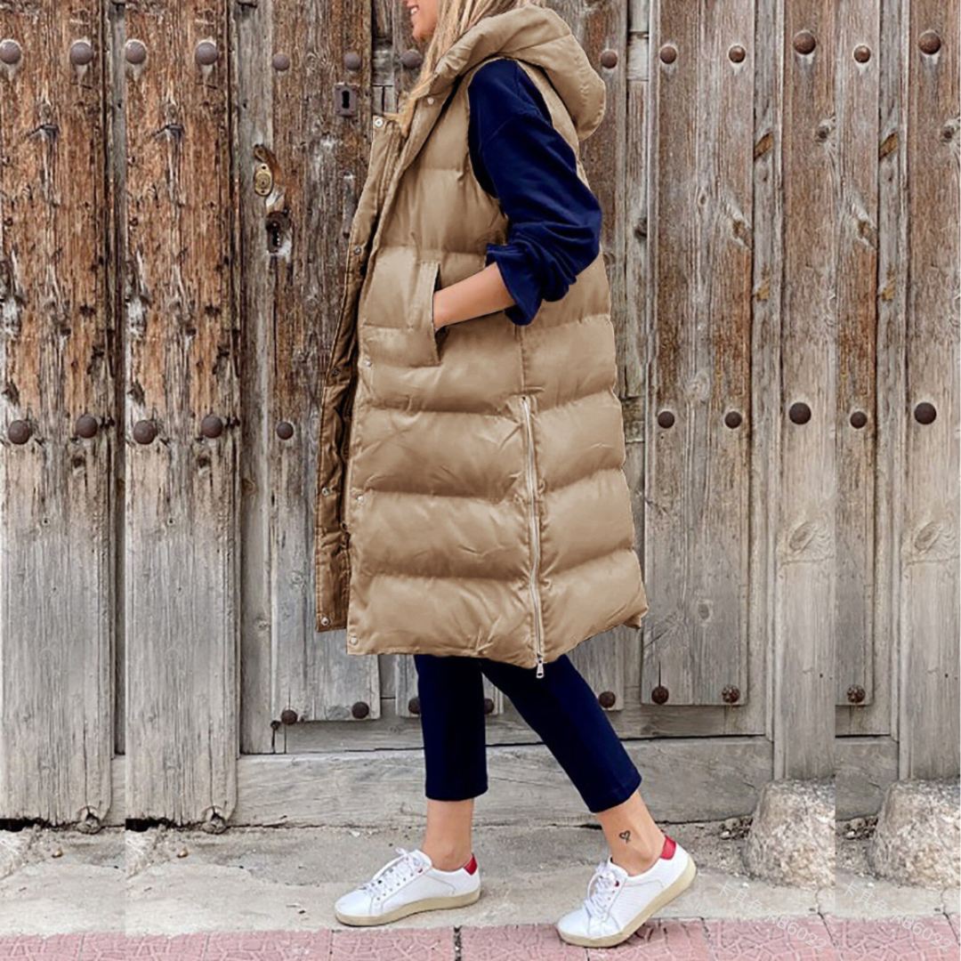 Cecille | Long Hooded Puffer Jacket For Women