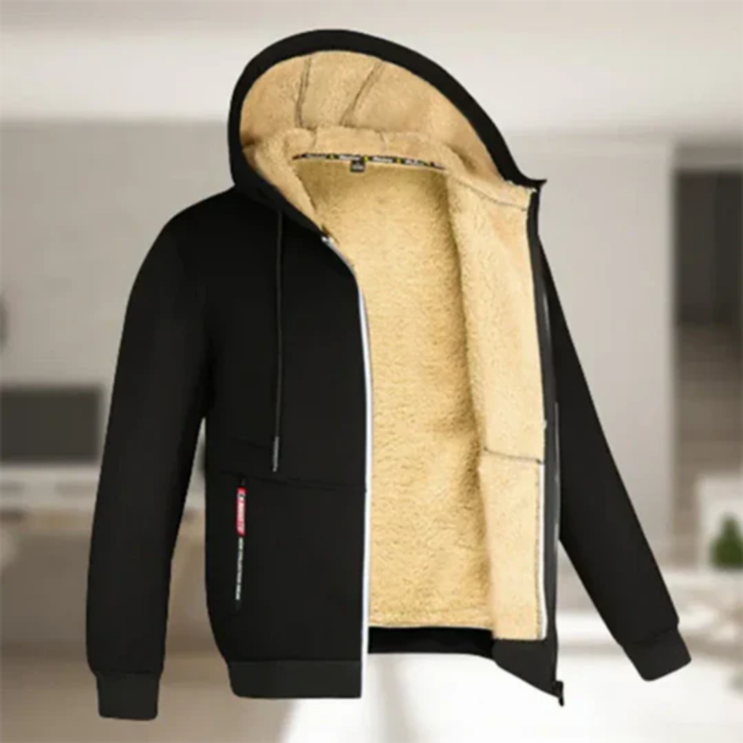 Zalley | Winter Warm Thick Zip Up Hooded Jacket For Men