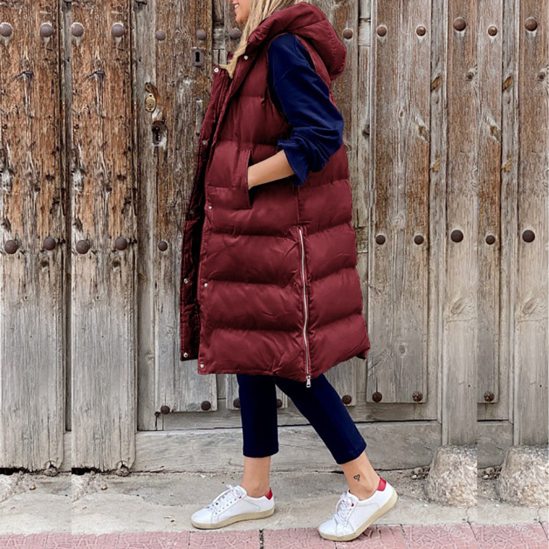 Cecille | Long Hooded Puffer Jacket For Women