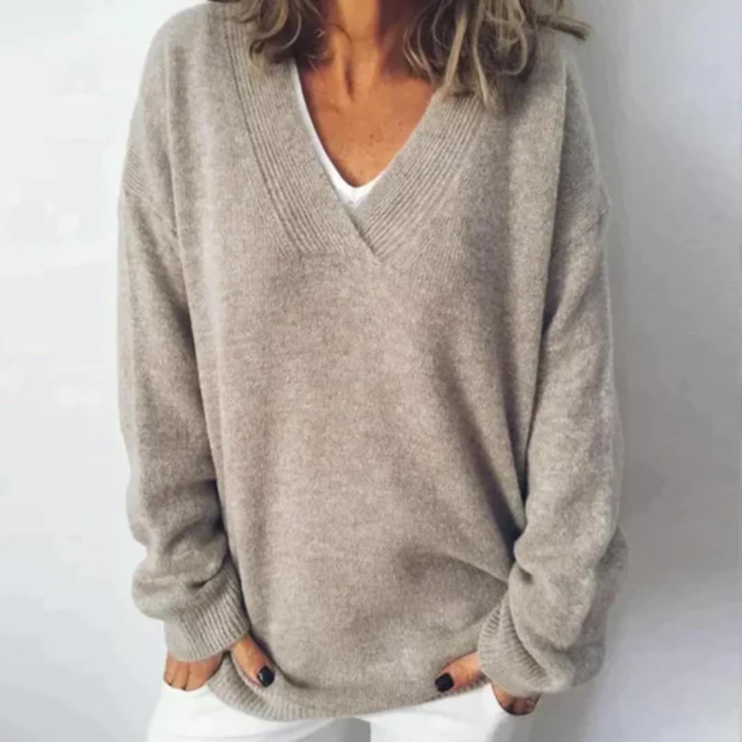 Lovelyn | Knitted V Neck Sweater For Women