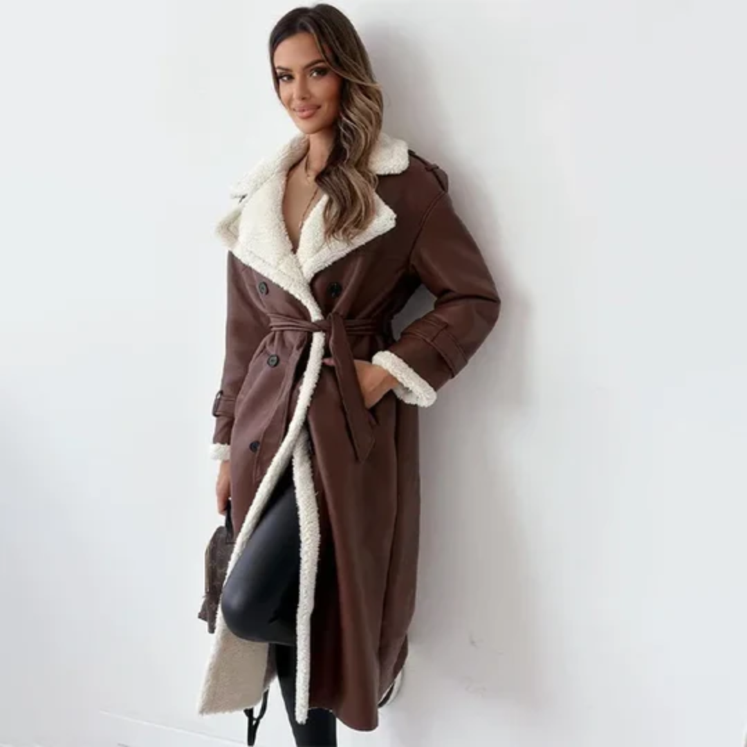 Kori | Lapel Long Winter Coat For Women