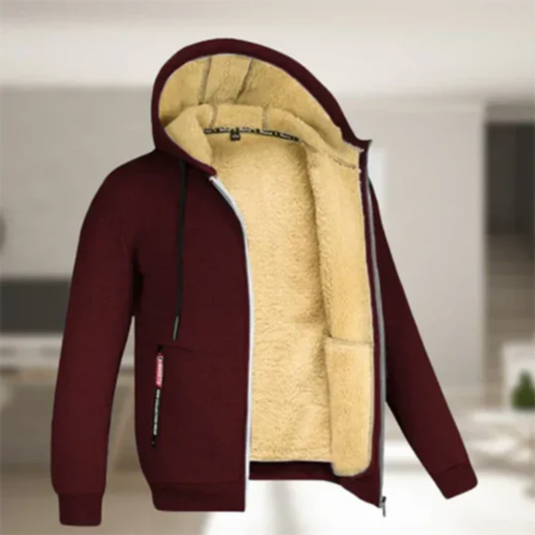 Zalley | Winter Warm Thick Zip Up Hooded Jacket For Men