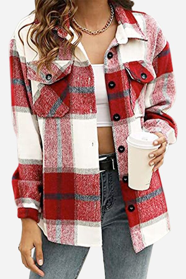 Long Sleeve Plaid Flannel for women