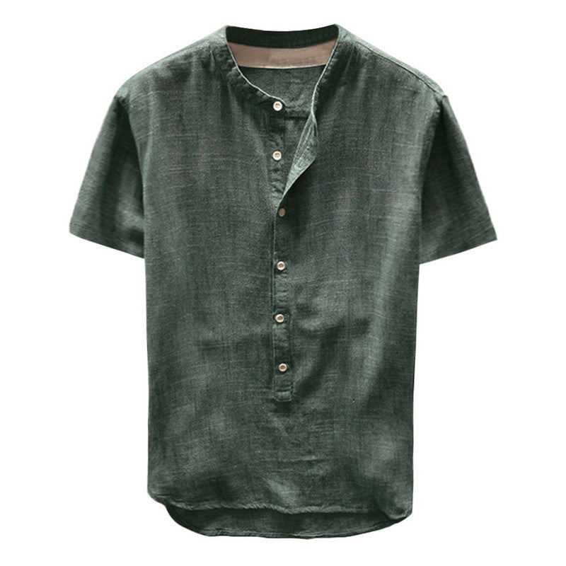 Casual stand-up collar with short sleeves