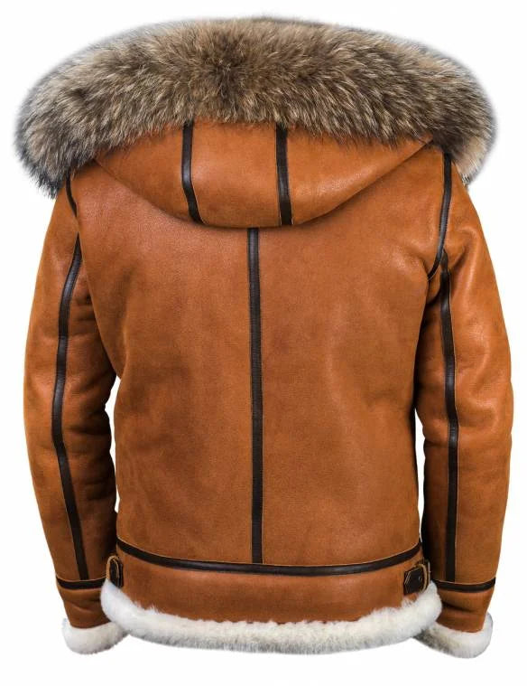 Luxurious winter jacket with hood for men