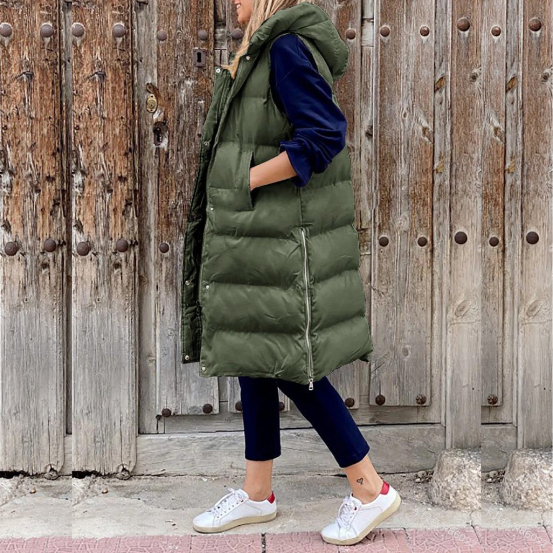 Cecille | Long Hooded Puffer Jacket For Women