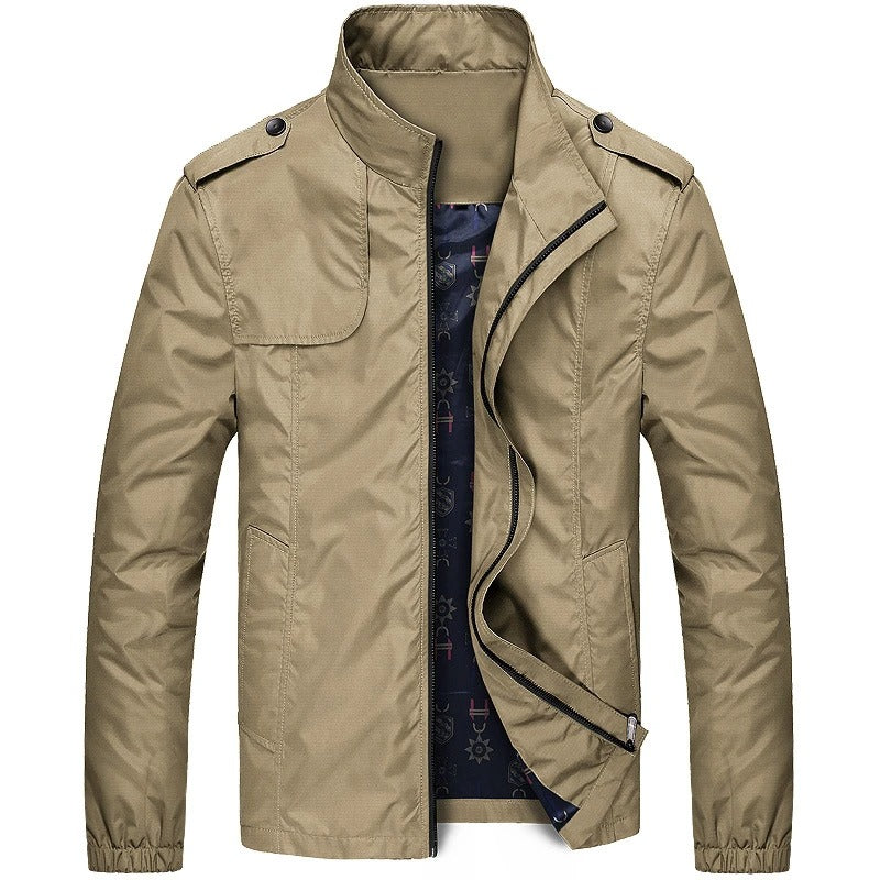 Men's summer jacket with stand-up collar