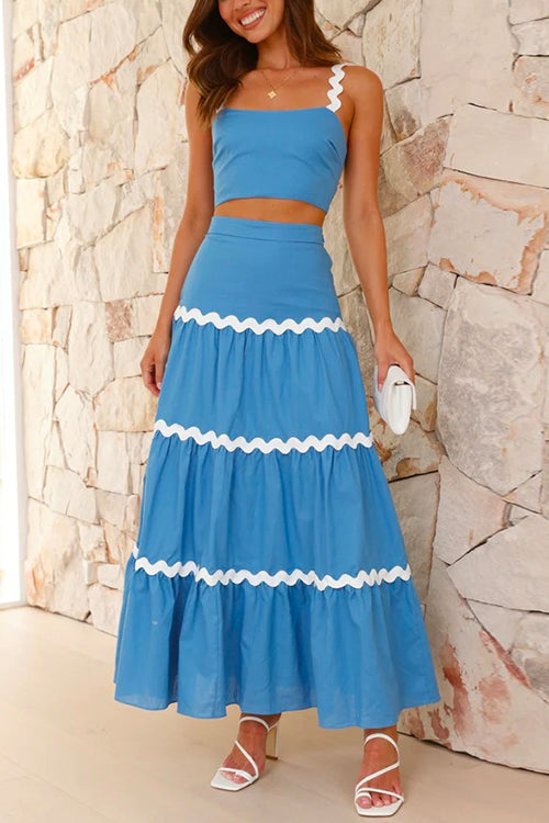 Farida - Ric Rac Cami & Tiered Maxi Skirt Set