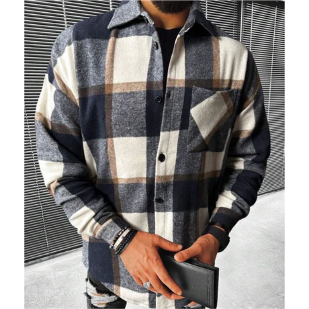 Bryce | Stylish Winter Plaid Collared Jacket For Men