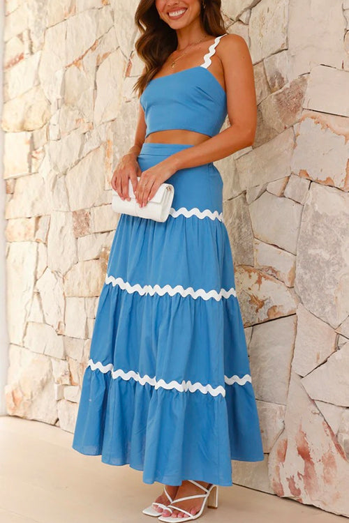 Farida - Ric Rac Cami & Tiered Maxi Skirt Set