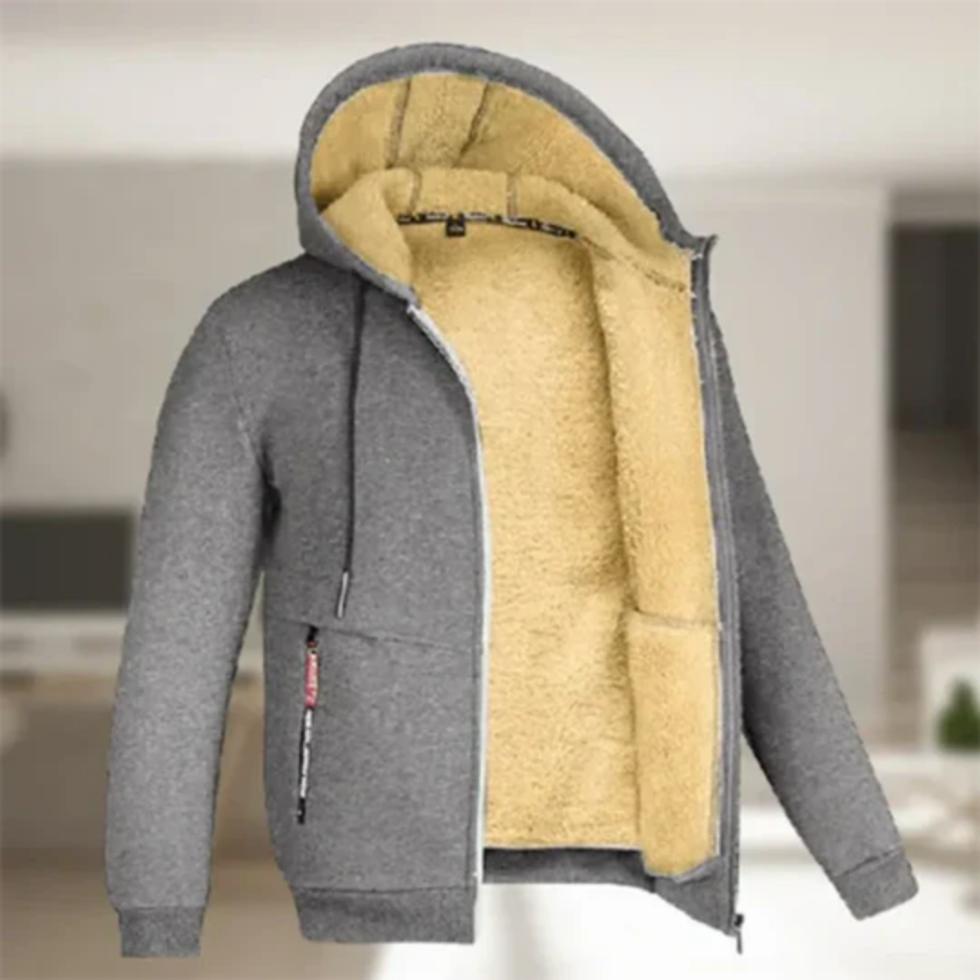 Zalley | Winter Warm Thick Zip Up Hooded Jacket For Men