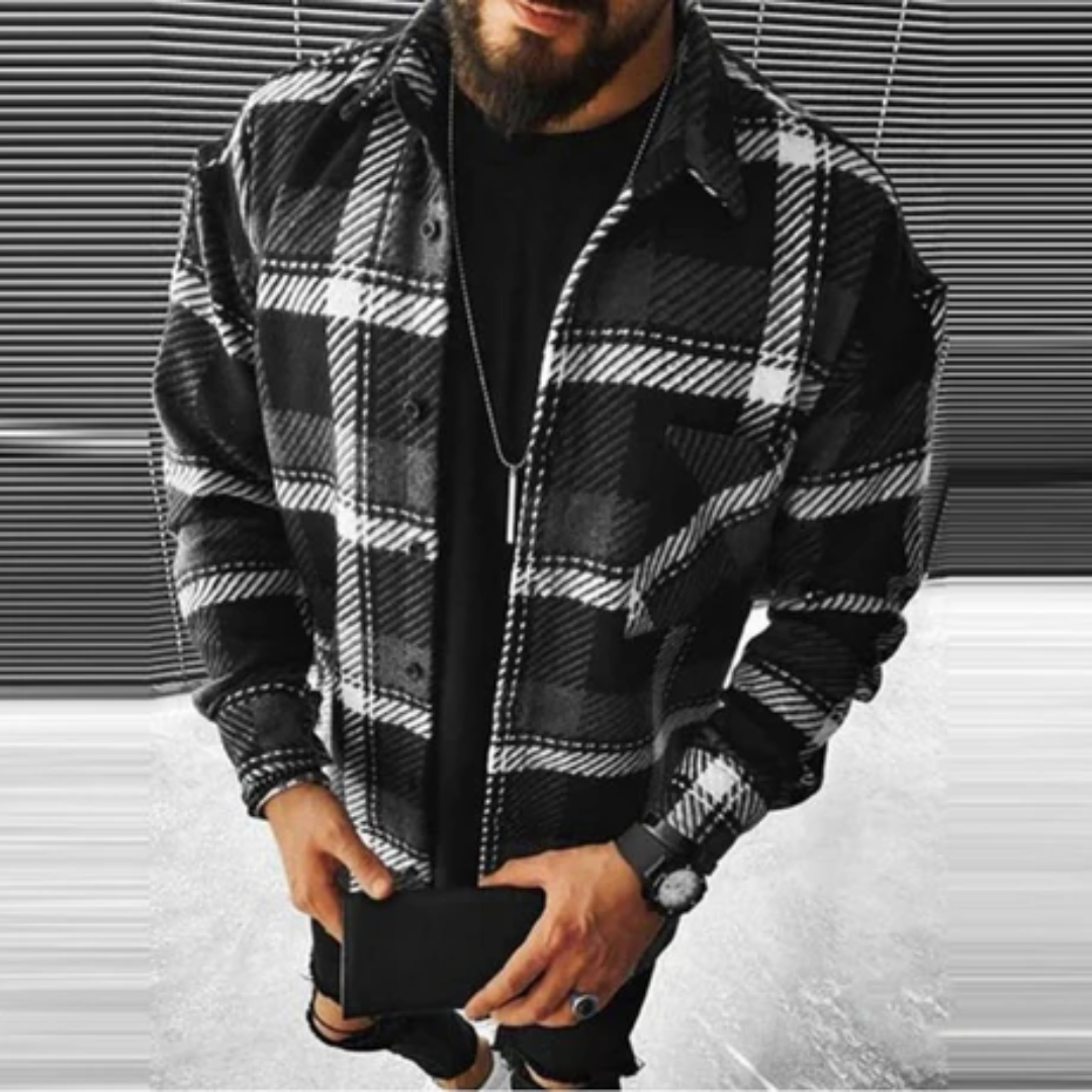 Bryce | Stylish Winter Plaid Collared Jacket For Men