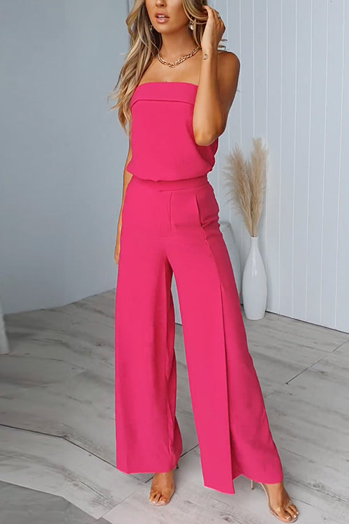 Alondra - Strapless Tube & Wide Leg Pants Set