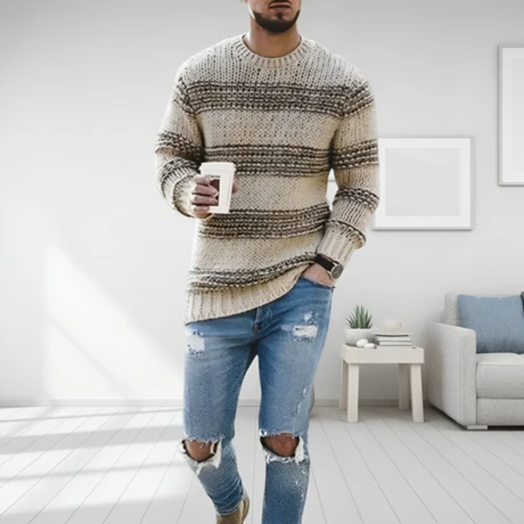 Webber | Winter Striped Knitted Sweater For men