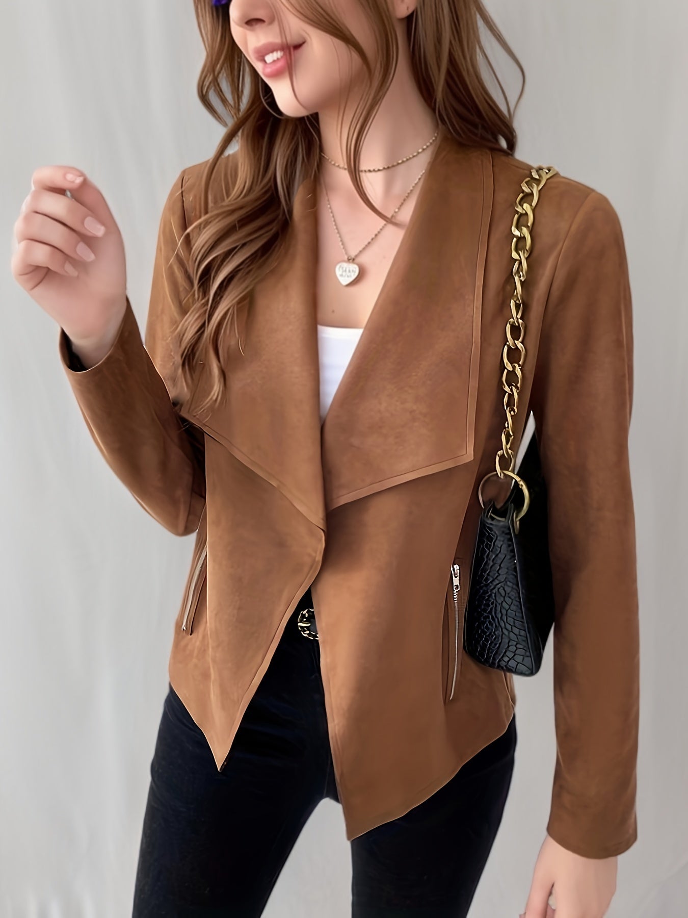 Jacket With Waterfall Collar